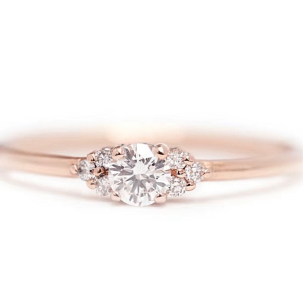 Dainty Rose Gold Diamond Ring